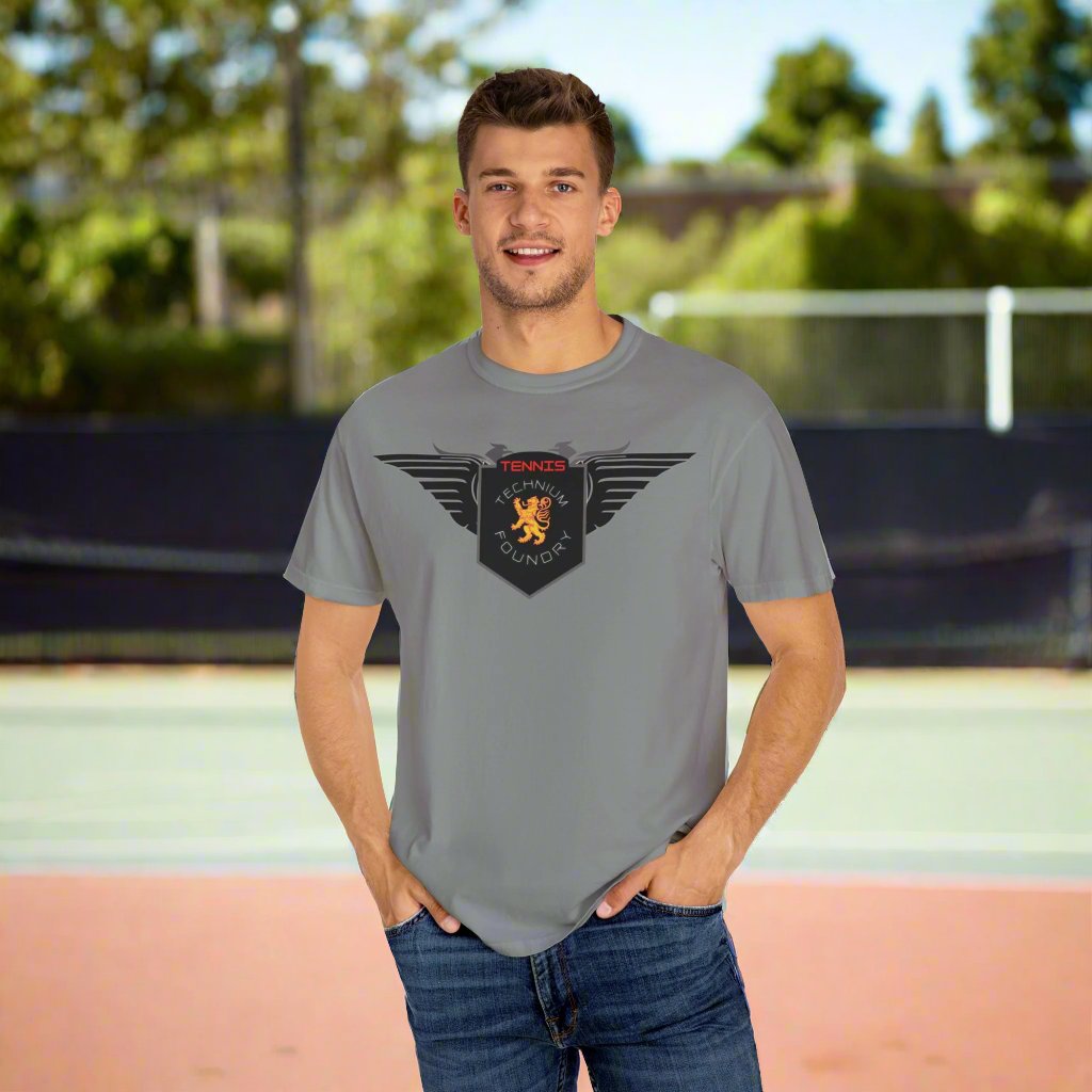 Unisex Garment-Dyed Tennis "Tennis on Mars" T-shirt Technium Foundry Product vendor Unisex Garment-Dyed Tennis "Tennis on Mars" T-shirt Technium Foundry