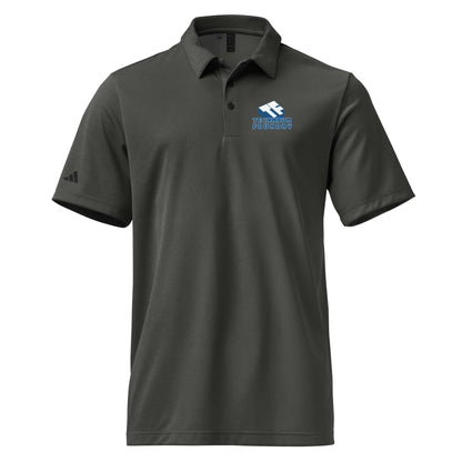 Adidas Tennis Serve Polo, spin science athletic shirt in dark green with blue logo, designed for tennis excellence and style.