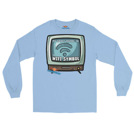 "My Spirit Animal is WiFi Long Sleeve Tee with retro TV and WiFi symbol design for internet connection enthusiasts"