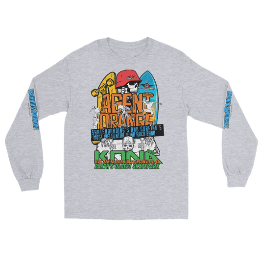 Kona Agent Orange Long Sleeve Skate Event Shirt| Vintage Skate History Color: Sport Grey T-Shirt Size: S Apparel & Accessories Technium Foundry