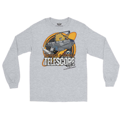 Long sleeve tee with Hubble Telescope design, part of Technium Foundry's Science & Tech Apparel Collection.