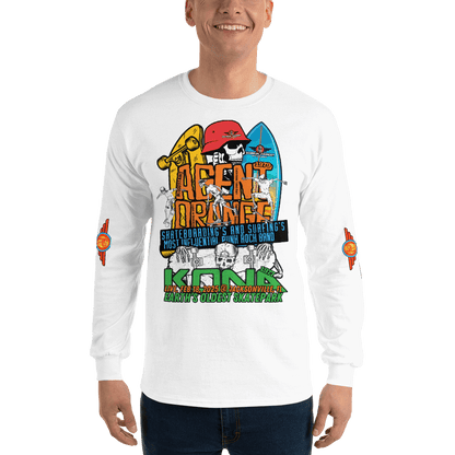 Kona Agent Orange Long Sleeve Skate Event Shirt| Vintage Skate History Color: Black T-Shirt Size: S Apparel & Accessories Technium Foundry