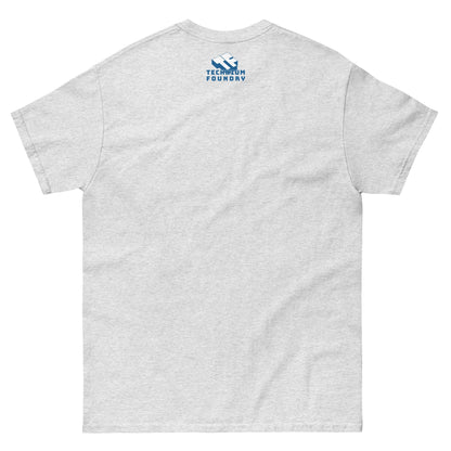 Alt Tag: Back view of gray "One Hundred Sixty MPH Tennis Exhaustion" T-shirt, featuring Pro Athlete Recovery Design logo.