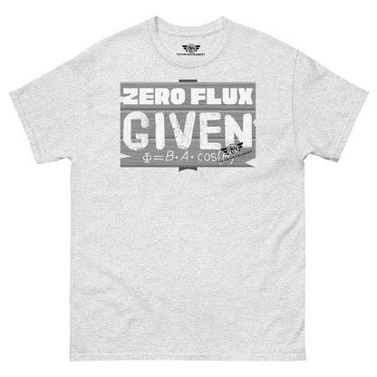 Zero Flux Given | Physics Magnetic Field Equation T-Shirt | Scientific Humor Color: Ash T-Shirt Size: S Apparel & Accessories Technium Foundry