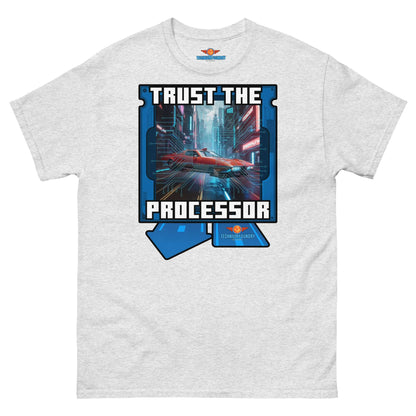 "Trust the Processor T-Shirt from Technium Foundry - Cyberpunk Style, Science & Tech Apparel Collection"