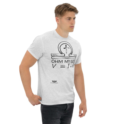 Ohm My God - Physics Meets Faith T-Shirt | Ohm's Law Religious Humor Color: Black T-Shirt Size: S Apparel & Accessories Technium Foundry