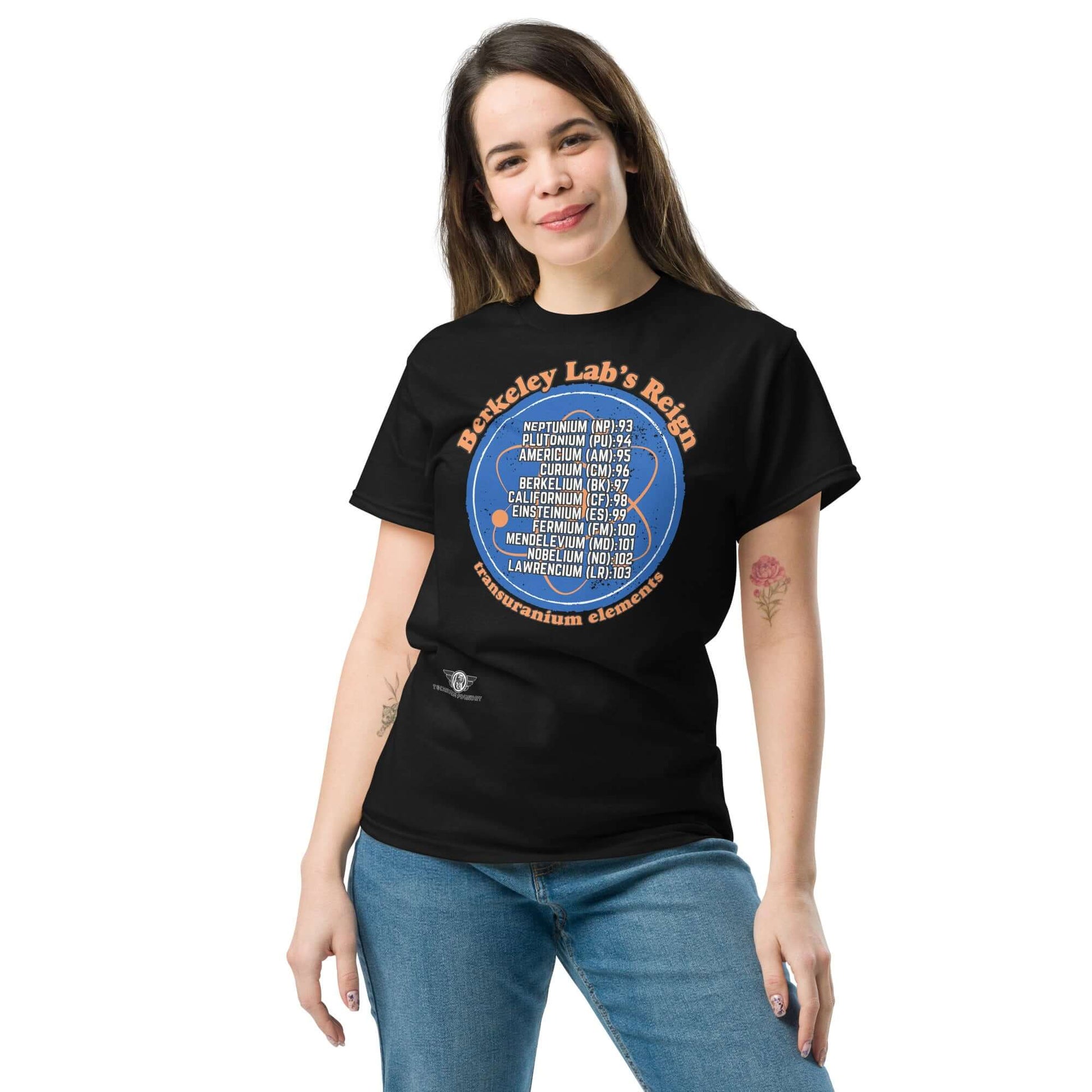 Berkeley Lab's Reign Transuranium Elements Scientific Circle Design T-Shirt Color: Black T-Shirt Size: S Apparel & Accessories Technium Foundry