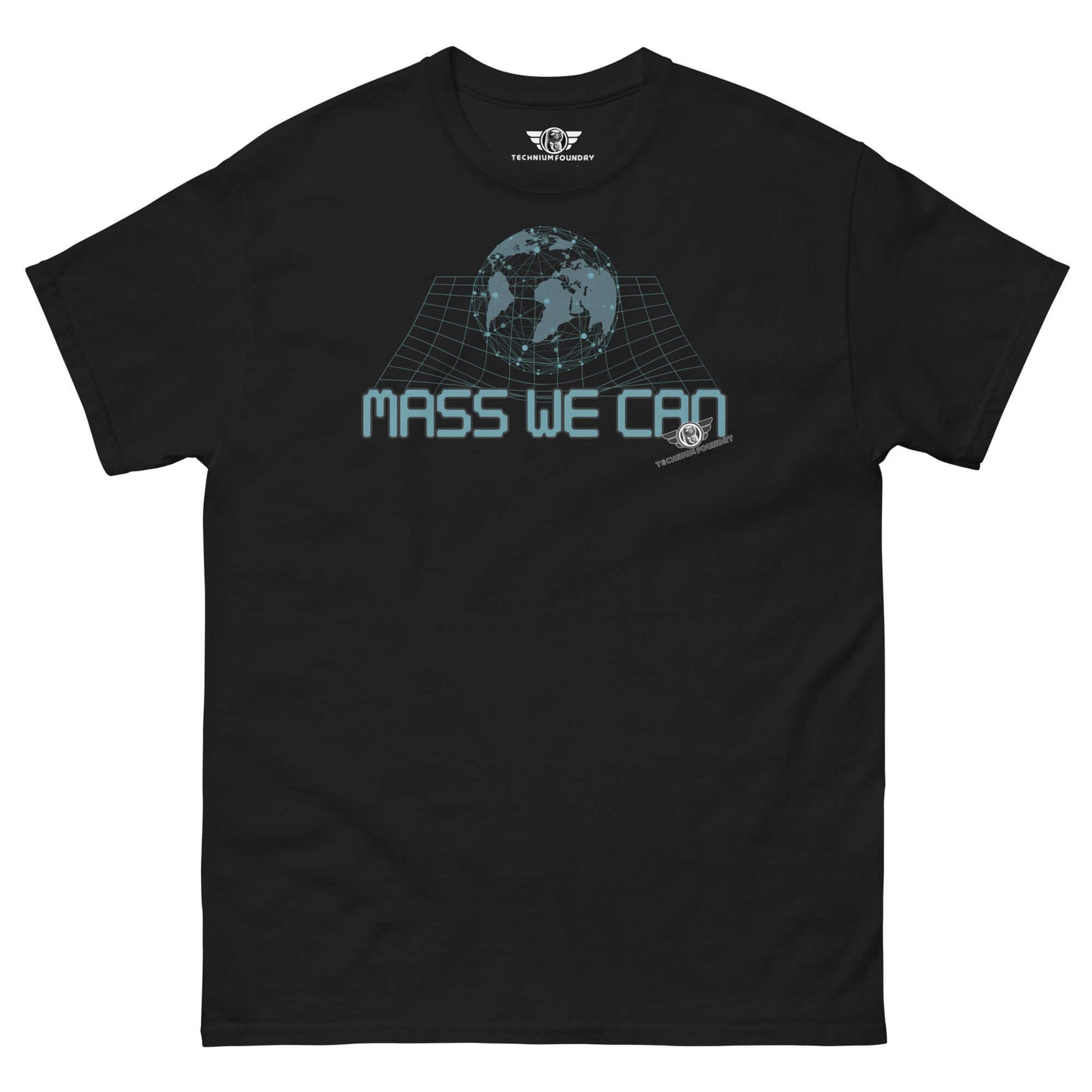 Mass We Can - Space-Time Curvature Physics T-Shirt | Gravitational Relativity Humor Color: Black T-Shirt Size: S Apparel & Accessories Technium Foundry