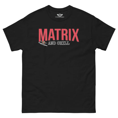 Matrix and Chill Mathematics Parody T-Shirt | Linear Algebra Humor Color: Black T-Shirt Size: S Apparel & Accessories Technium Foundry