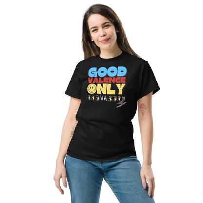 Good Valence Only Chemistry T-Shirt | Periodic Positivity with Lab Scientists Color: Black T-Shirt Size: S Apparel & Accessories Technium Foundry