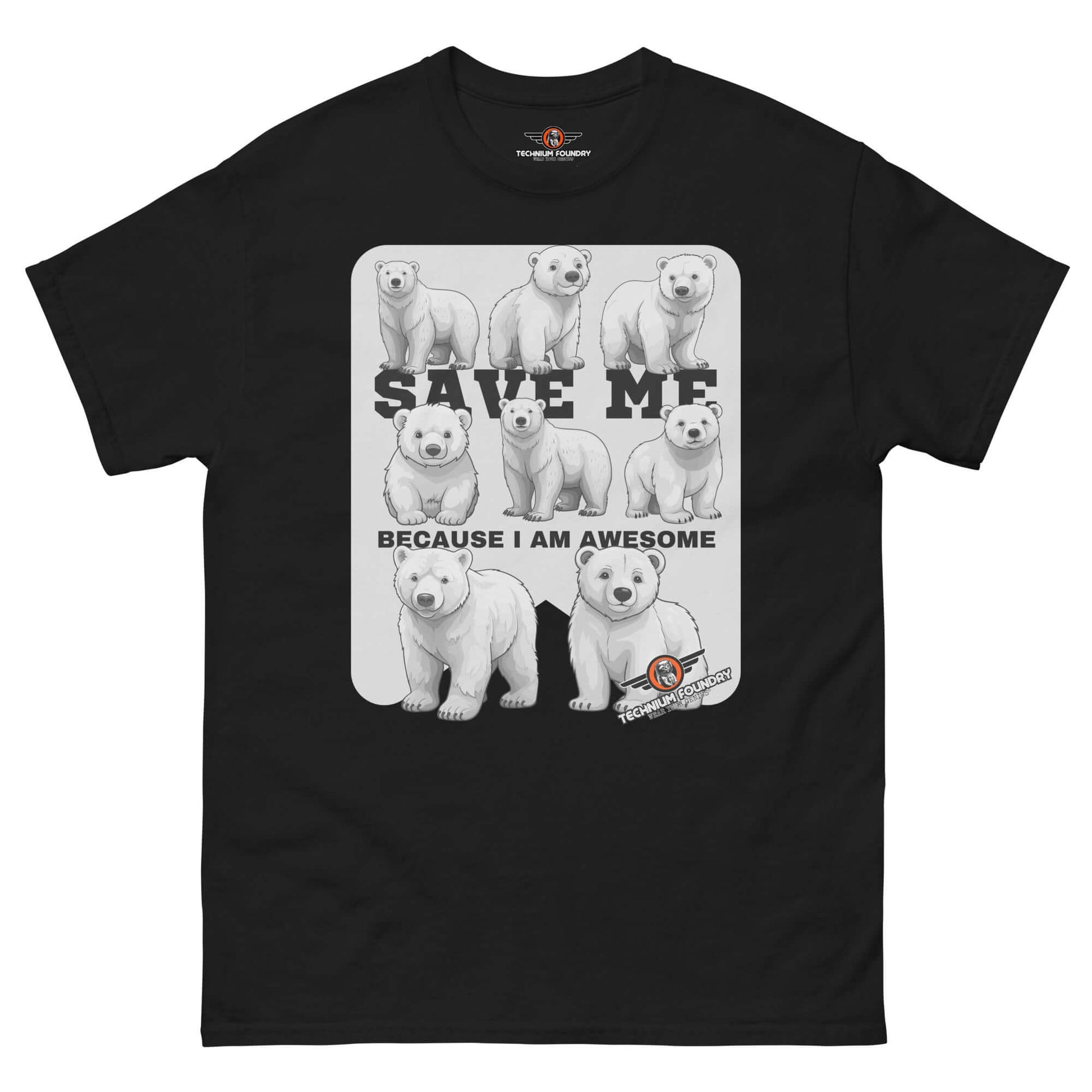 Save Polar Bears They're Awesome T-Shirt | Wildlife Color: Black T-Shirt Size: S Apparel & Accessories Technium Foundry