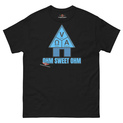 Ohm Sweet Ohm T-Shirt | Electrical Engineering Humor Color: Black T-Shirt Size: S Apparel & Accessories Technium Foundry