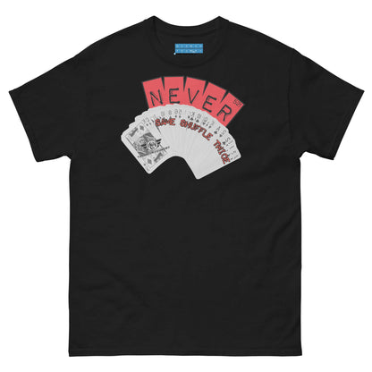 Never Same Shuffle Twice Probability T-Shirt | Statistics Color: Black T-Shirt Size: S Apparel & Accessories Technium Foundry