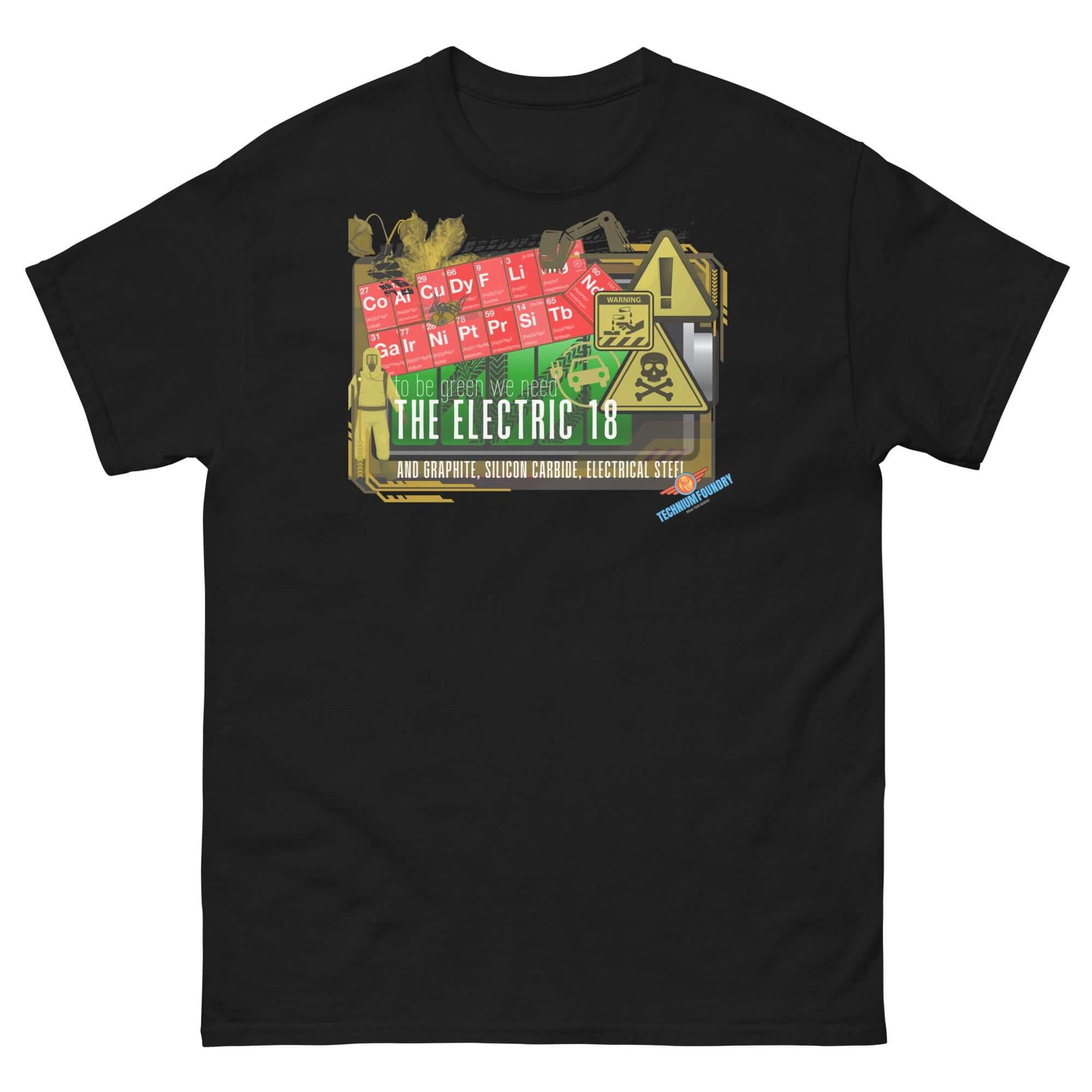 "The Electric 18 Tee featuring periodic table graphic from Science & Tech Apparel Collection by Technium Foundry"