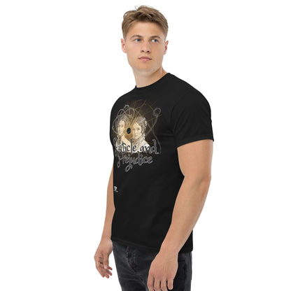 Particle and Prejudice Literature & Physics Fusion T-Shirt | Classic Romance Meets Quantum Science Color: Black T-Shirt Size: S Apparel & Accessories Technium Foundry