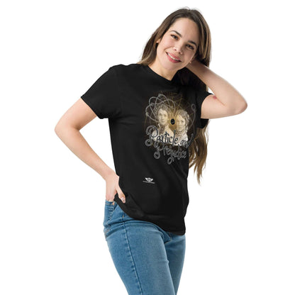 Particle and Prejudice Literature & Physics Fusion T-Shirt | Classic Romance Meets Quantum Science Color: Black T-Shirt Size: S Apparel & Accessories Technium Foundry