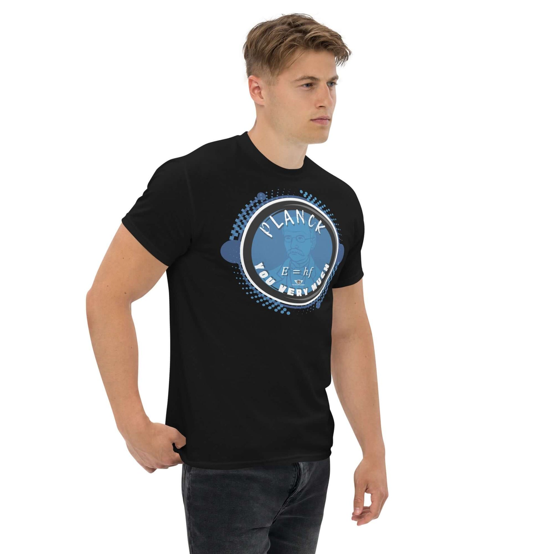 Planck You Very Much - Quantum Physics Gratitude T-Shirt | E=hf Energy Formula Humor Color: Black T-Shirt Size: S Apparel & Accessories Technium Foundry