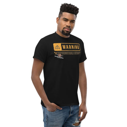 Warning: Unpredictable Entropy T-Shirt | Thermodynamics Hazard Sign Humor Color: Black T-Shirt Size: S Apparel & Accessories Technium Foundry