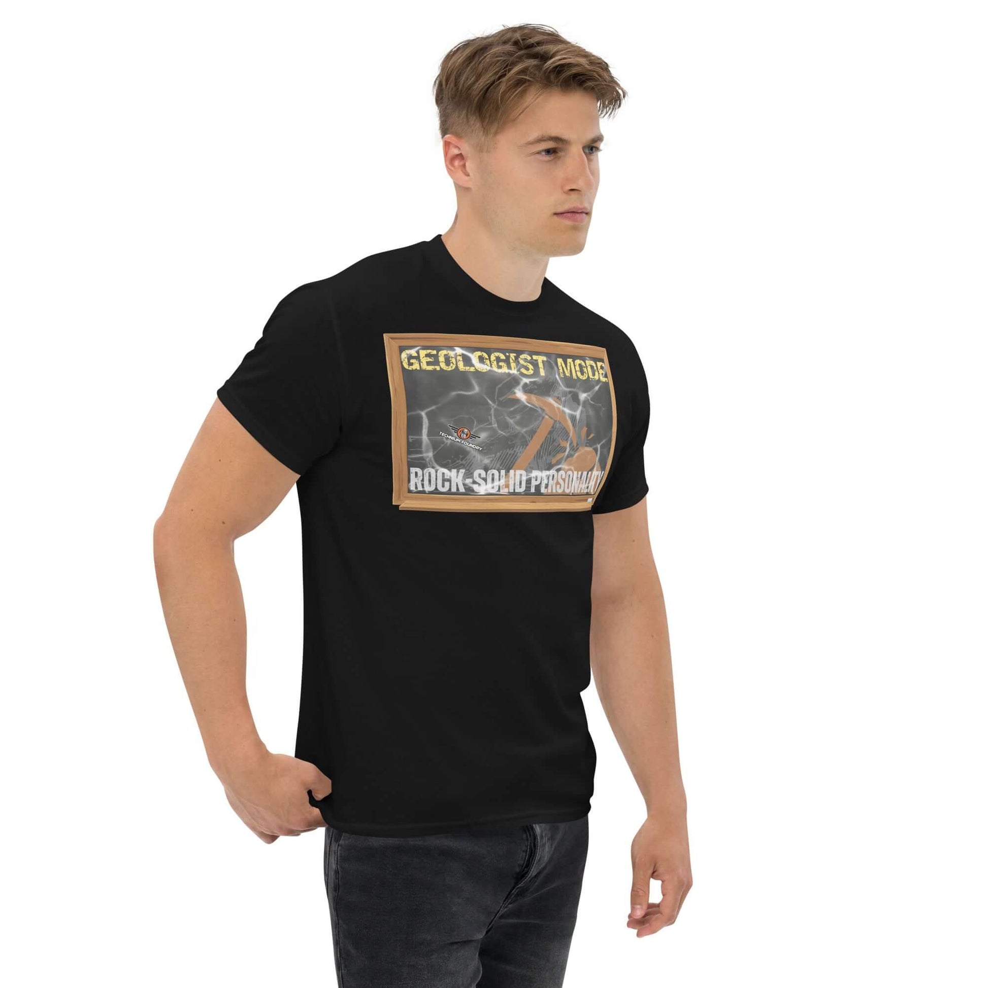 Geologist Mode: Rock-Solid Personality T-Shirt | Earth Humor Color: Black T-Shirt Size: S Apparel & Accessories Technium Foundry