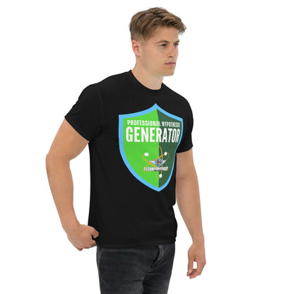 Professional Hypothesis Generator T-Shirt | Scientific Method Humor Color: Black T-Shirt Size: S Apparel & Accessories Technium Foundry