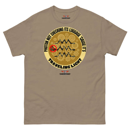 Photon Physics Humor T-Shirt | Quantum Mechanics Wave Theory Apparel Color: Brown Savana T-Shirt Size: S Apparel & Accessories Technium Foundry