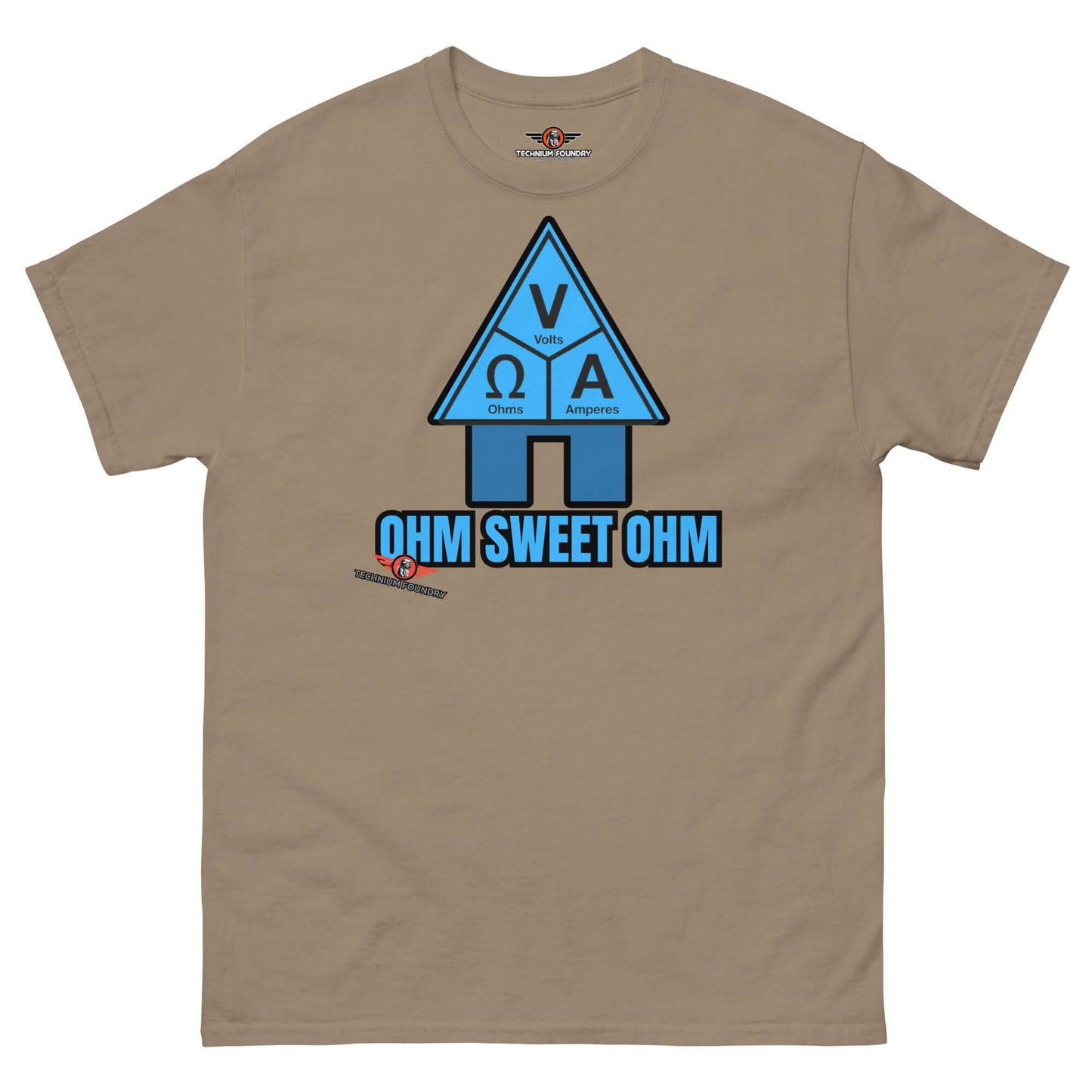 Ohm Sweet Ohm T-Shirt | Electrical Engineering Humor Color: Brown Savana T-Shirt Size: S Apparel & Accessories Technium Foundry