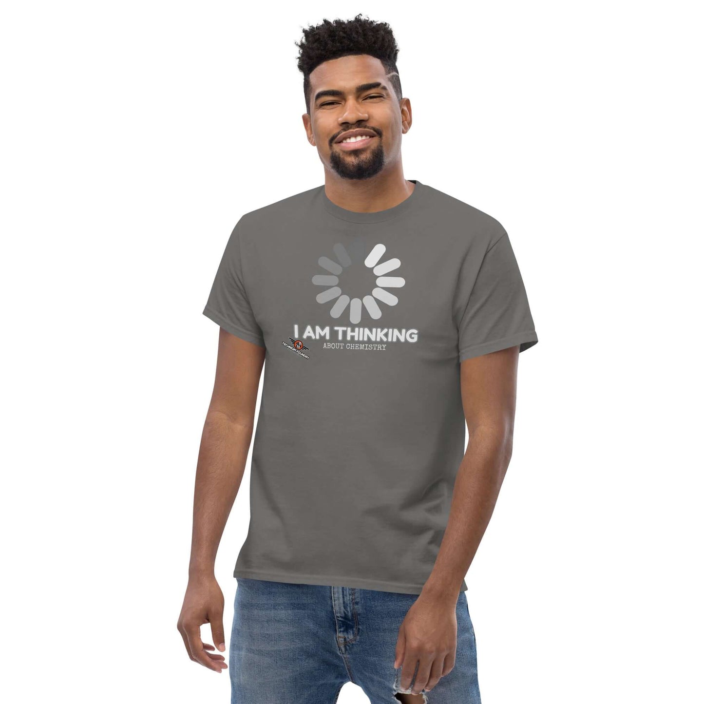 I Am Thinking About Chemistry Loading Screen T-Shirt | Processing Chemical Reactions... Color: Red T-Shirt Size: S Apparel & Accessories Technium Foundry