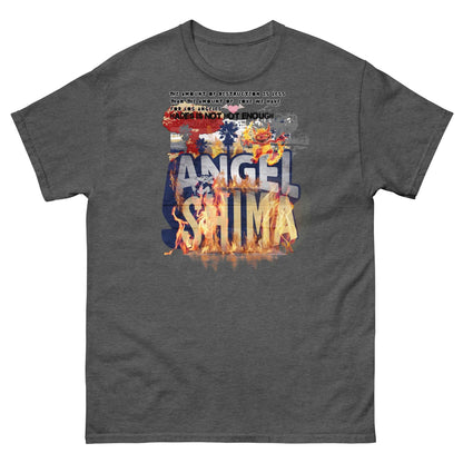 Angelshima Destruction yet Love T-Shirt featuring Los Angeles cityscape and iconic design, celebrating love amidst destruction.