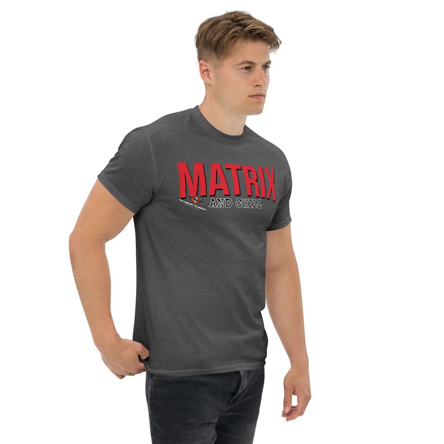 Matrix and Chill Mathematics Parody T-Shirt | Linear Algebra Humor Color: Black T-Shirt Size: S Apparel & Accessories Technium Foundry