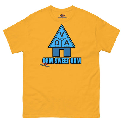 Ohm Sweet Ohm T-Shirt | Electrical Engineering Humor Color: Gold T-Shirt Size: S Apparel & Accessories Technium Foundry