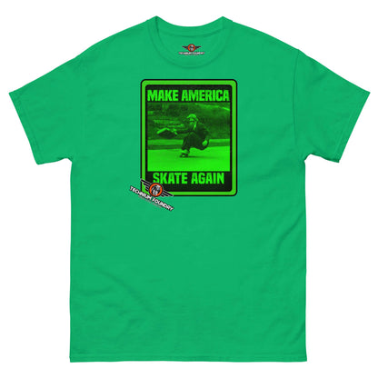 Make America Skate Again - Skater T-Shirt | Retro Skateboarding Art Color: Irish Green T-Shirt Size: S Apparel & Accessories Technium Foundry