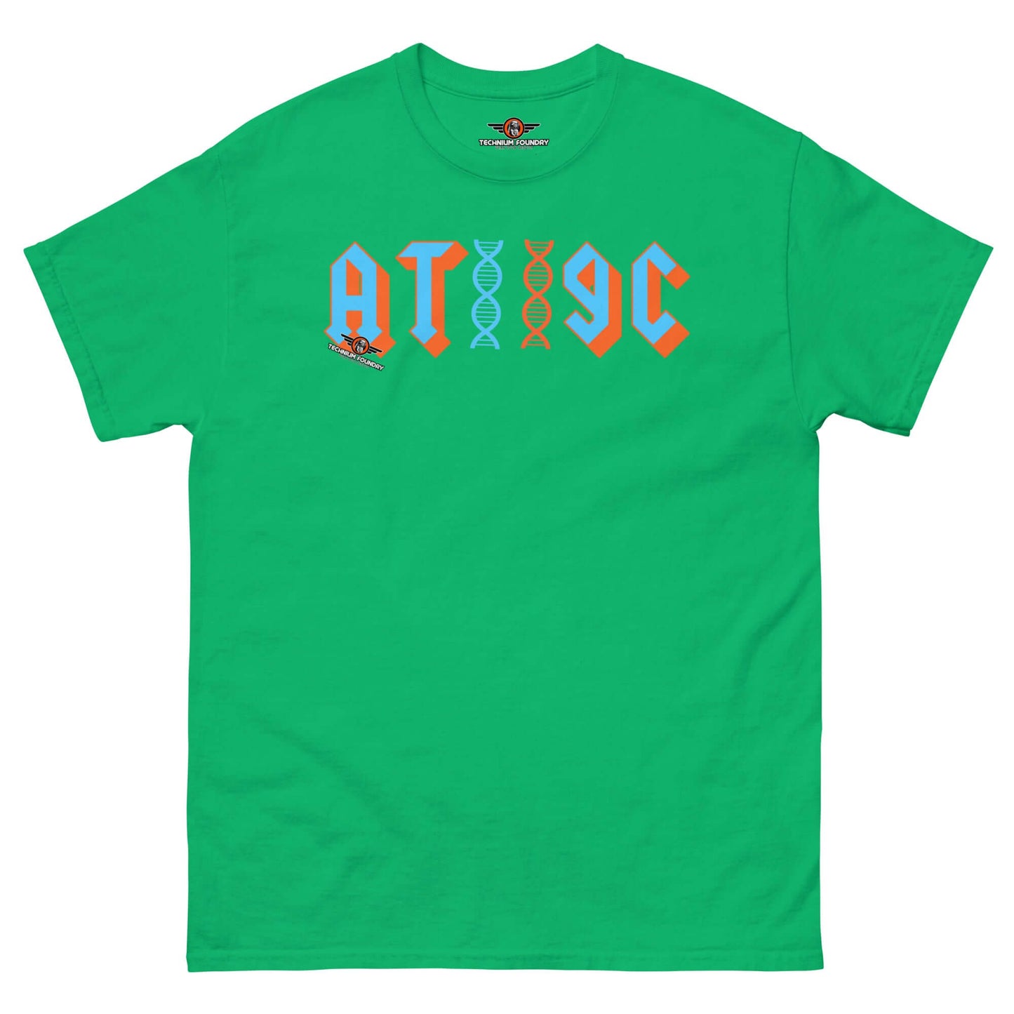 AT/GC Rock Band DNA T-Shirt | Genetics Science Humor Color: Irish Green T-Shirt Size: S Apparel & Accessories Technium Foundry