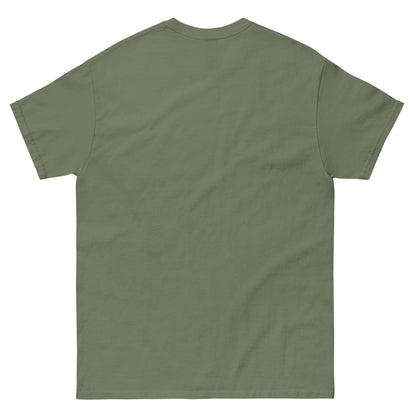 Olive green JOCK T-shirt back view by Technium Foundry, made from premium cotton with durable print design.