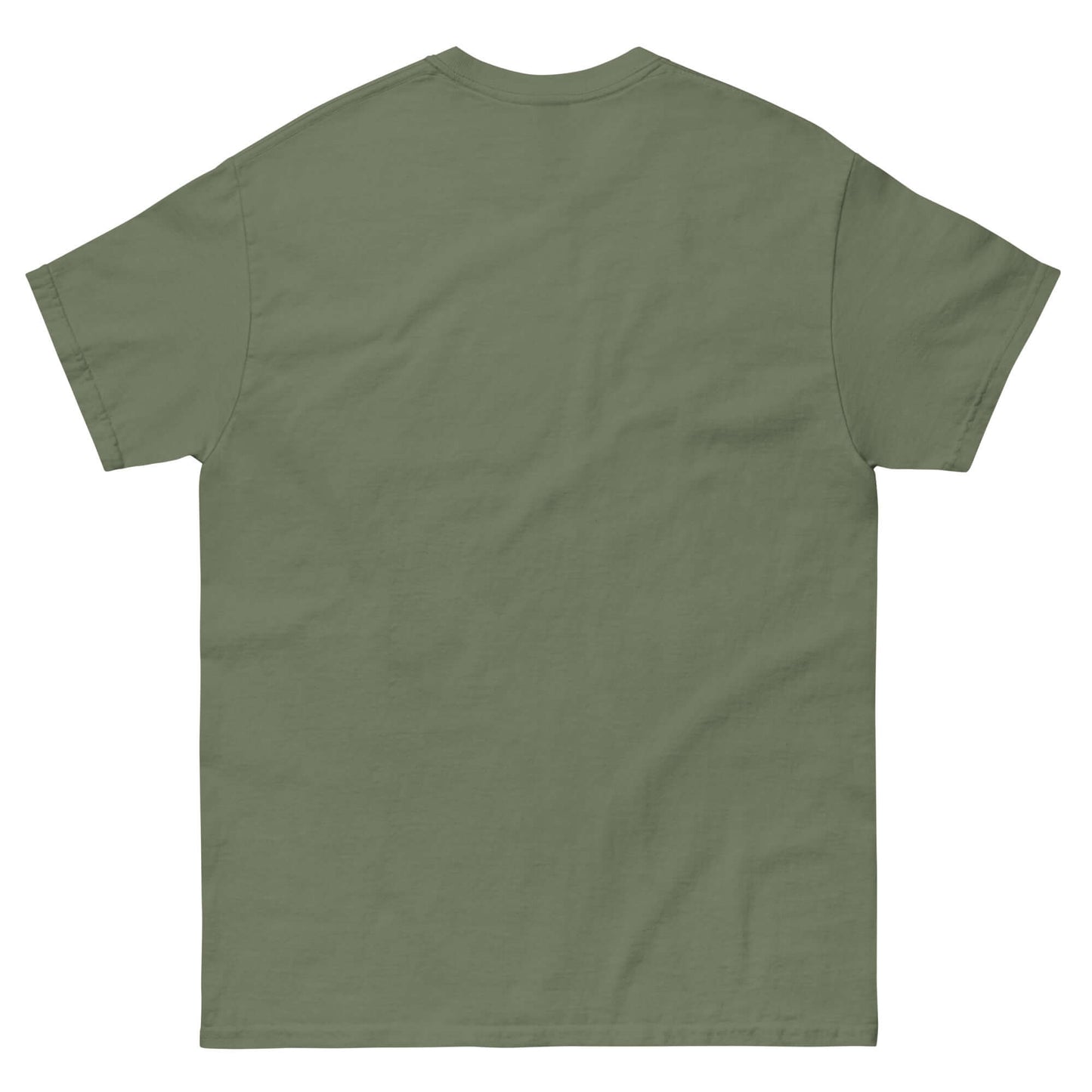 Olive green Football Player T-Shirt from Technium Foundry's "impossible combinations" collection, back view.