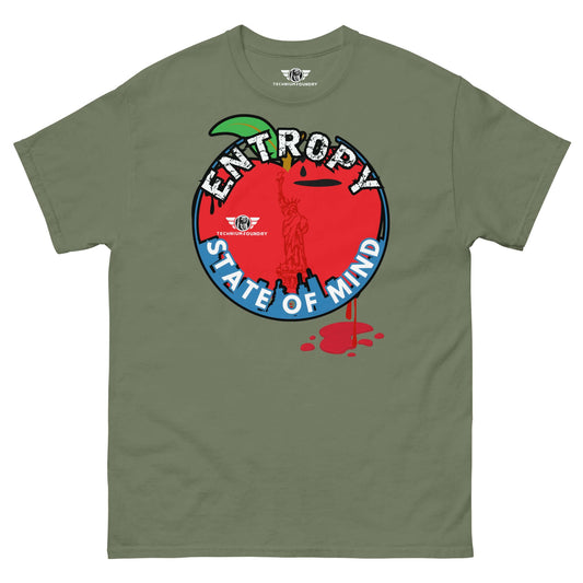 Entropy State of Mind - NYC Meets Thermodynamics T-Shirt | Big Apple Physics Humor Color: Military Green T-Shirt Size: S Apparel & Accessories Technium Foundry