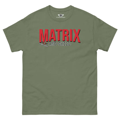 Matrix and Chill Mathematics Parody T-Shirt | Linear Algebra Humor Color: Military Green T-Shirt Size: S Apparel & Accessories Technium Foundry