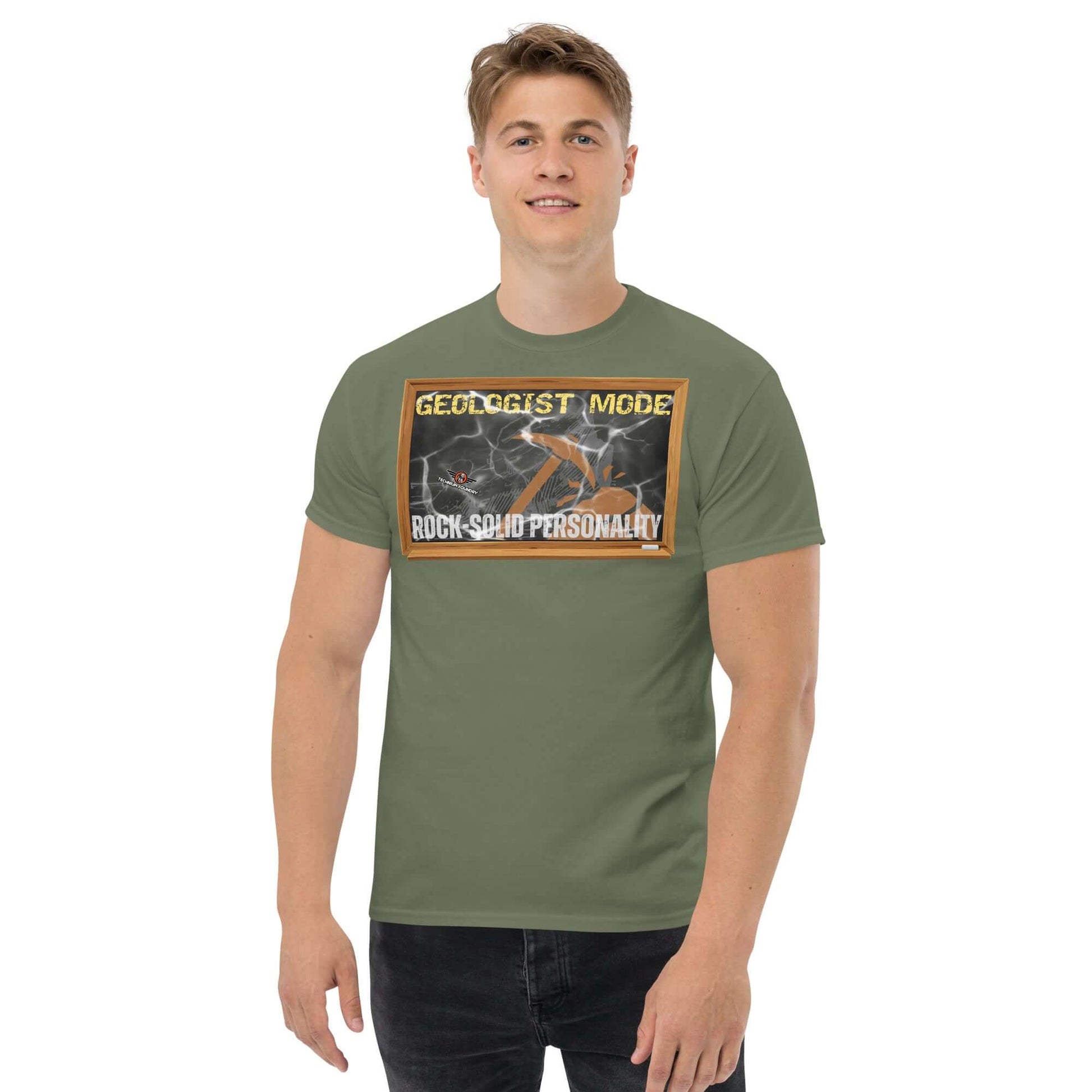 Geologist Mode: Rock-Solid Personality T-Shirt | Earth Humor Color: Black T-Shirt Size: S Apparel & Accessories Technium Foundry