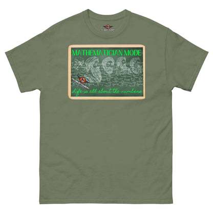 Mathematician Mode: Life is All About the Numbers T-Shirt | Math Science Humor Color: Military Green T-Shirt Size: S Apparel & Accessories Technium Foundry