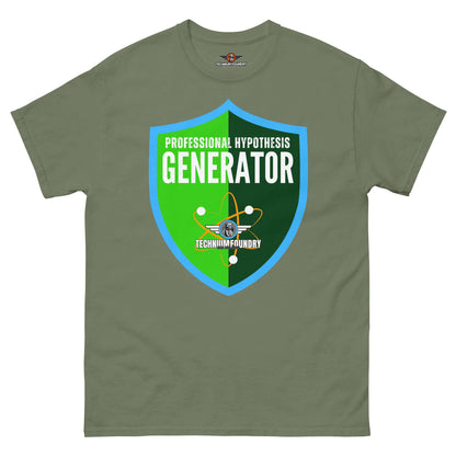 Professional Hypothesis Generator T-Shirt | Scientific Method Humor Color: Military Green T-Shirt Size: S Apparel & Accessories Technium Foundry