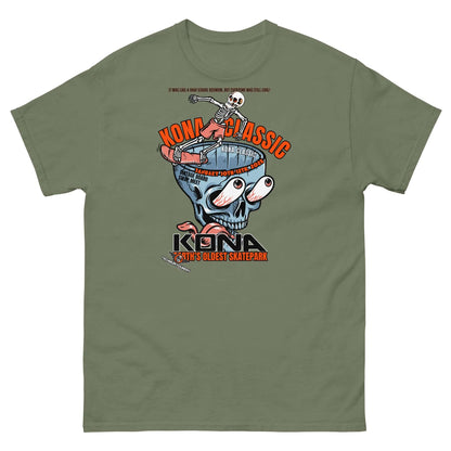 Kona Classic Skater T-Shirt | America's Oldest Skatepark Event Tee Color: Military Green T-Shirt Size: S Apparel & Accessories Technium Foundry