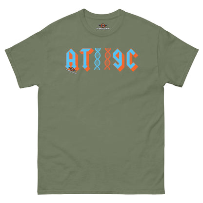 AT/GC Rock Band DNA T-Shirt | Genetics Science Humor Color: Military Green T-Shirt Size: S Apparel & Accessories Technium Foundry