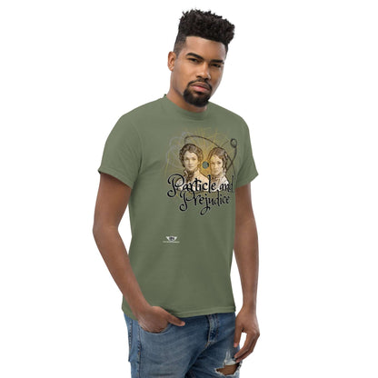 Particle and Prejudice Literature & Physics Fusion T-Shirt | Classic Romance Meets Quantum Science Color: Black T-Shirt Size: S Apparel & Accessories Technium Foundry