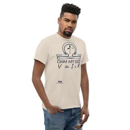 Ohm My God - Physics Meets Faith T-Shirt | Ohm's Law Religious Humor Color: Black T-Shirt Size: S Apparel & Accessories Technium Foundry