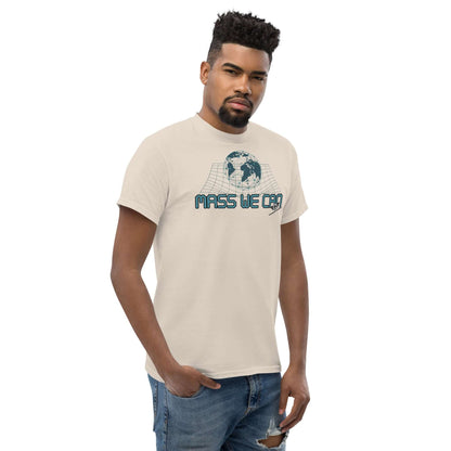 Mass We Can - Space-Time Curvature Physics T-Shirt | Gravitational Relativity Humor Color: Black T-Shirt Size: S Apparel & Accessories Technium Foundry