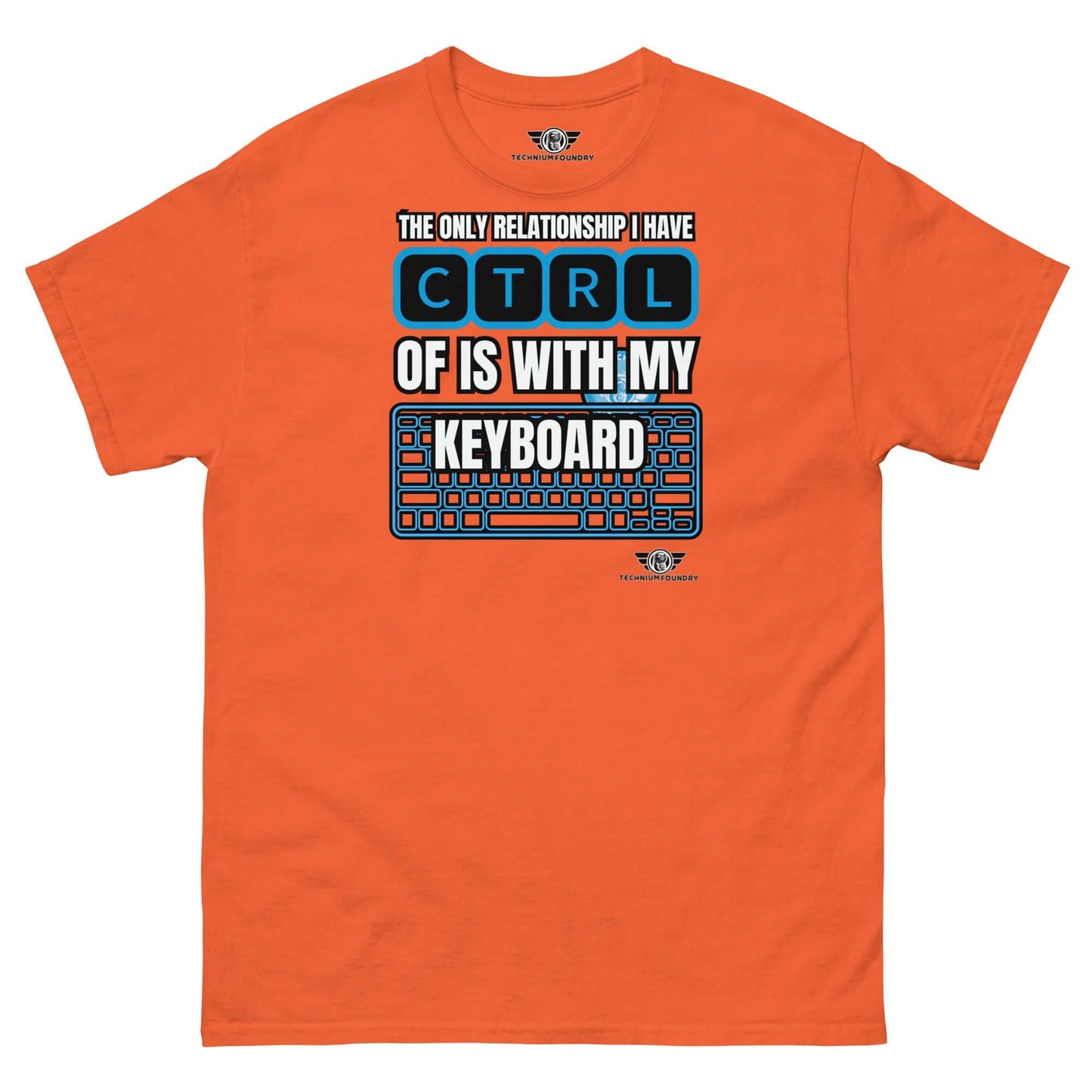 Unisex Heavy CTRL Relationship Cotton Tee Color: Orange T-Shirt Size: S Apparel & Accessories Technium Foundry