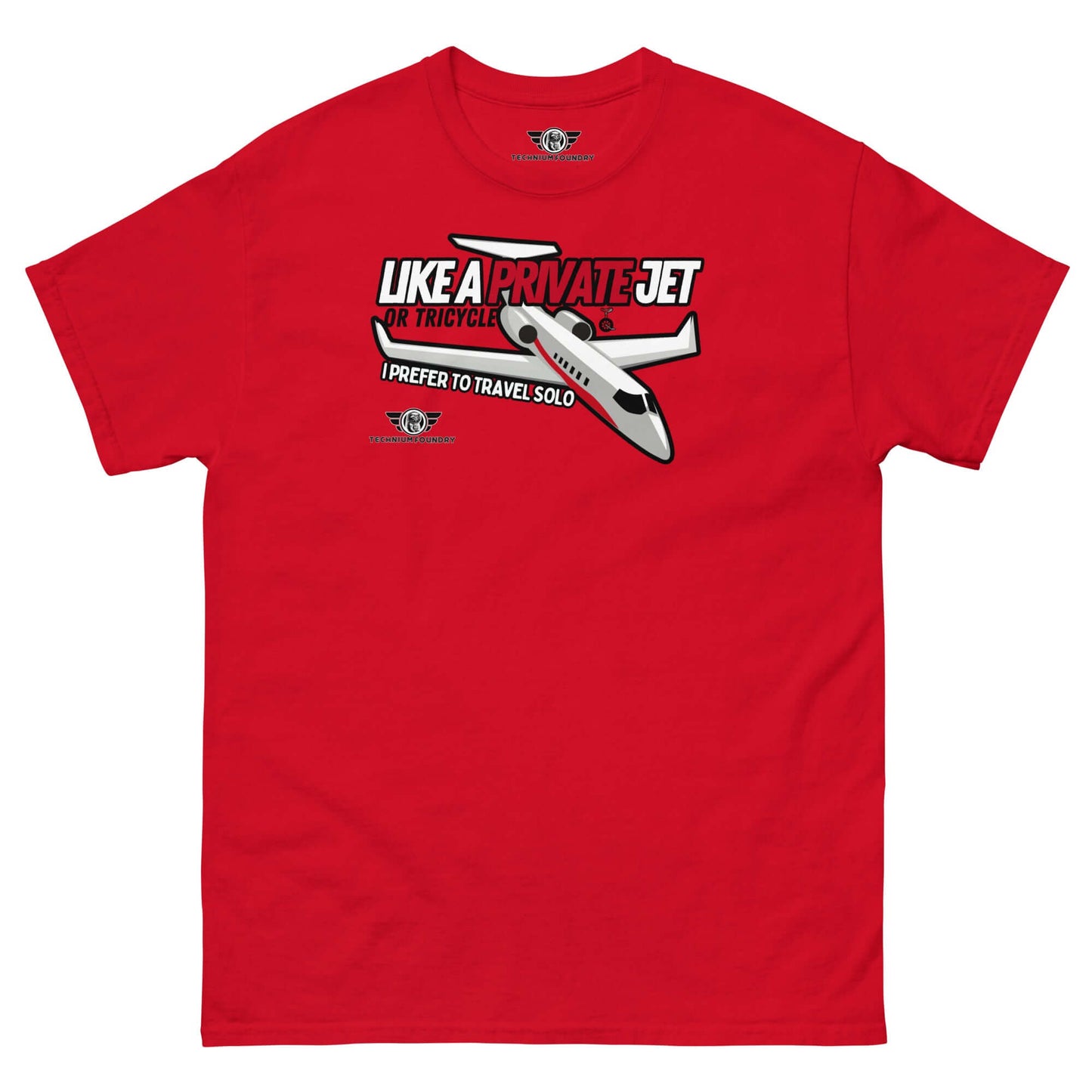 Unisex Technium Foundry-Dyed The Introvert's Flight Plan T-shirt Color: Red T-Shirt Size: S Apparel & Accessories Technium Foundry