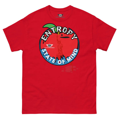 Entropy State of Mind - NYC Meets Thermodynamics T-Shirt | Big Apple Physics Humor Color: Red T-Shirt Size: S Apparel & Accessories Technium Foundry