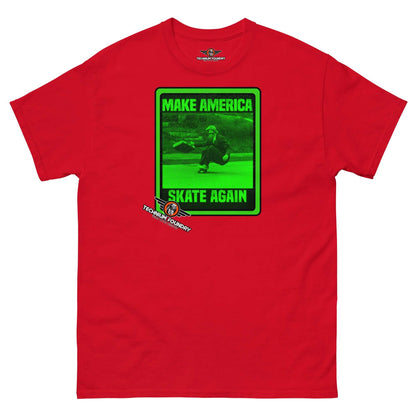 Make America Skate Again - Skater T-Shirt | Retro Skateboarding Art Color: Red T-Shirt Size: S Apparel & Accessories Technium Foundry