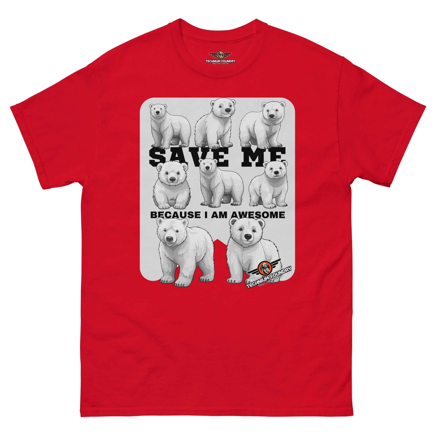 Save Polar Bears They're Awesome T-Shirt | Wildlife Color: Red T-Shirt Size: S Apparel & Accessories Technium Foundry