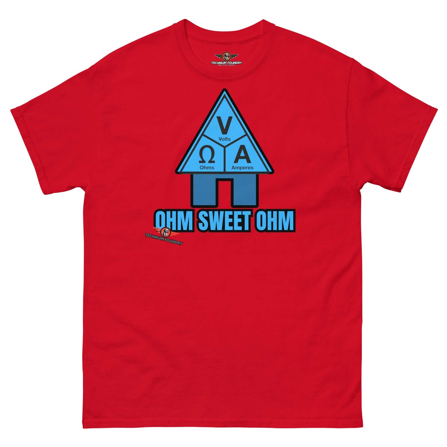 Ohm Sweet Ohm T-Shirt | Electrical Engineering Humor Color: Red T-Shirt Size: S Apparel & Accessories Technium Foundry